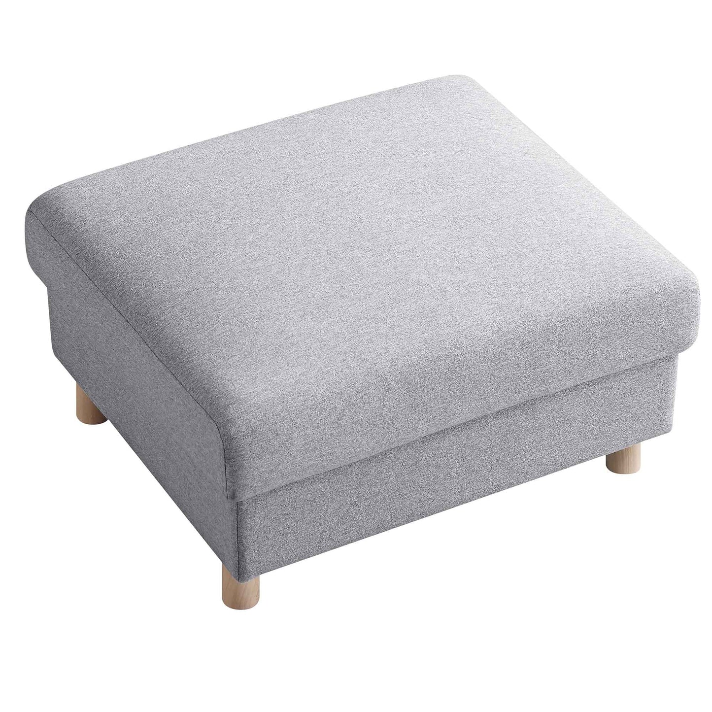 Pouf de rangement en tissu gris chiné Timber