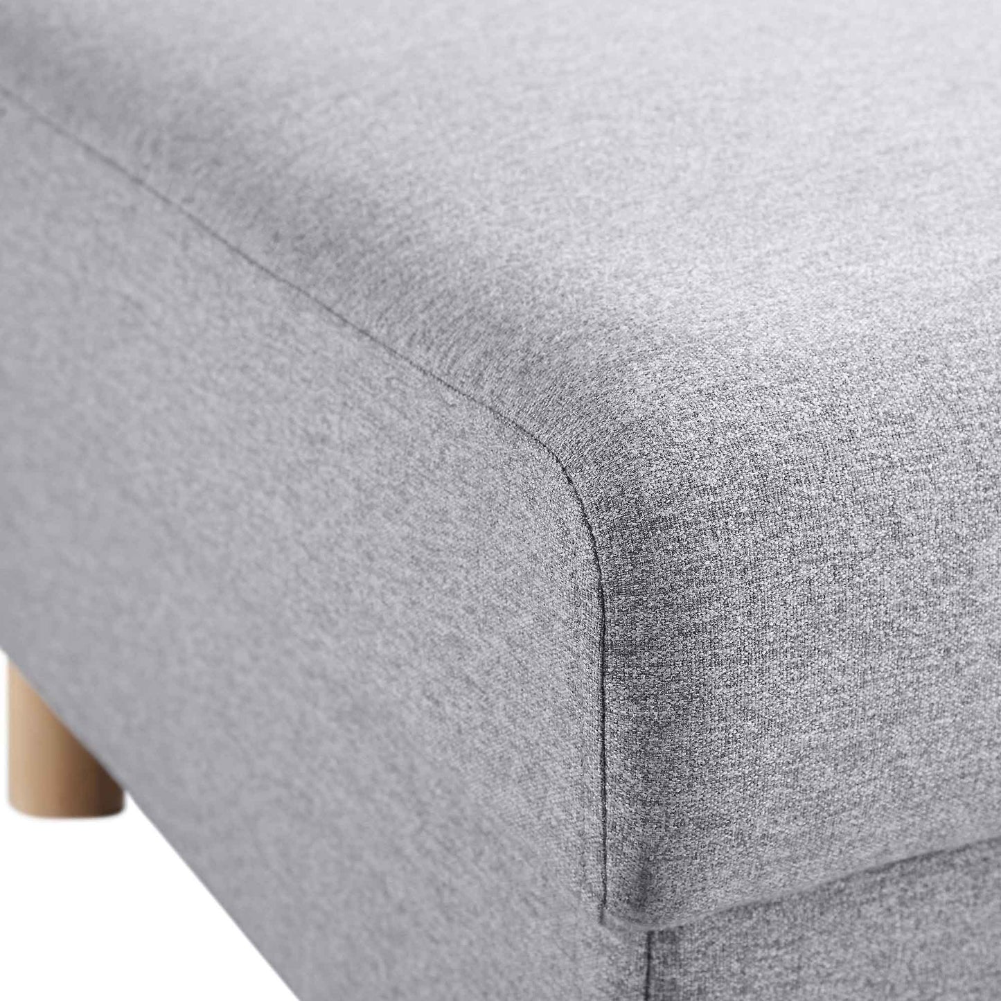Pouf de rangement en tissu gris chiné Timber