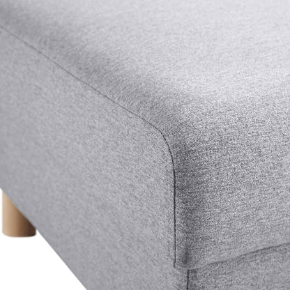 Pouf de rangement en tissu gris chiné Timber