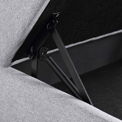 Pouf de rangement en tissu gris chiné Timber