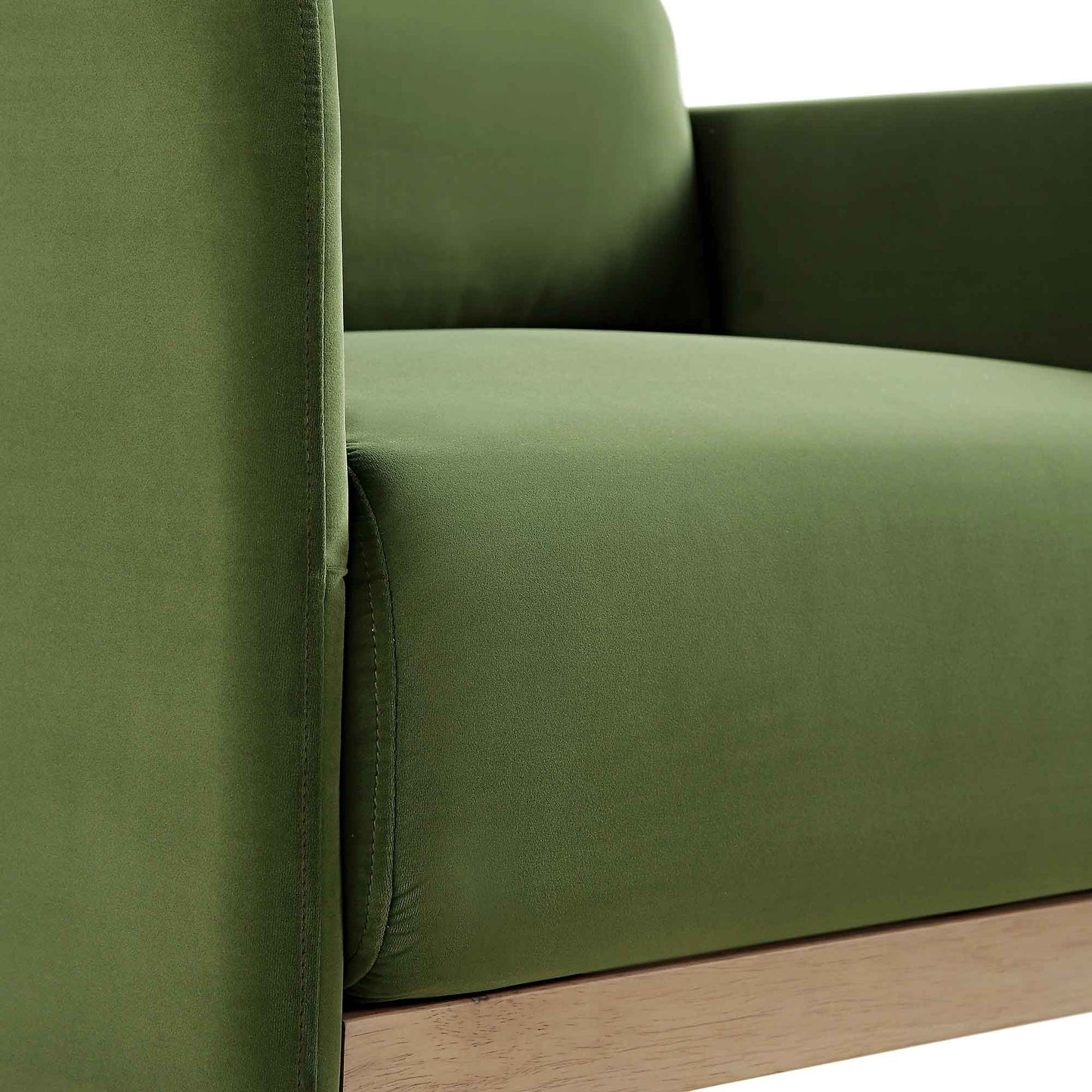 Fauteuil en velours vert fougère Timber