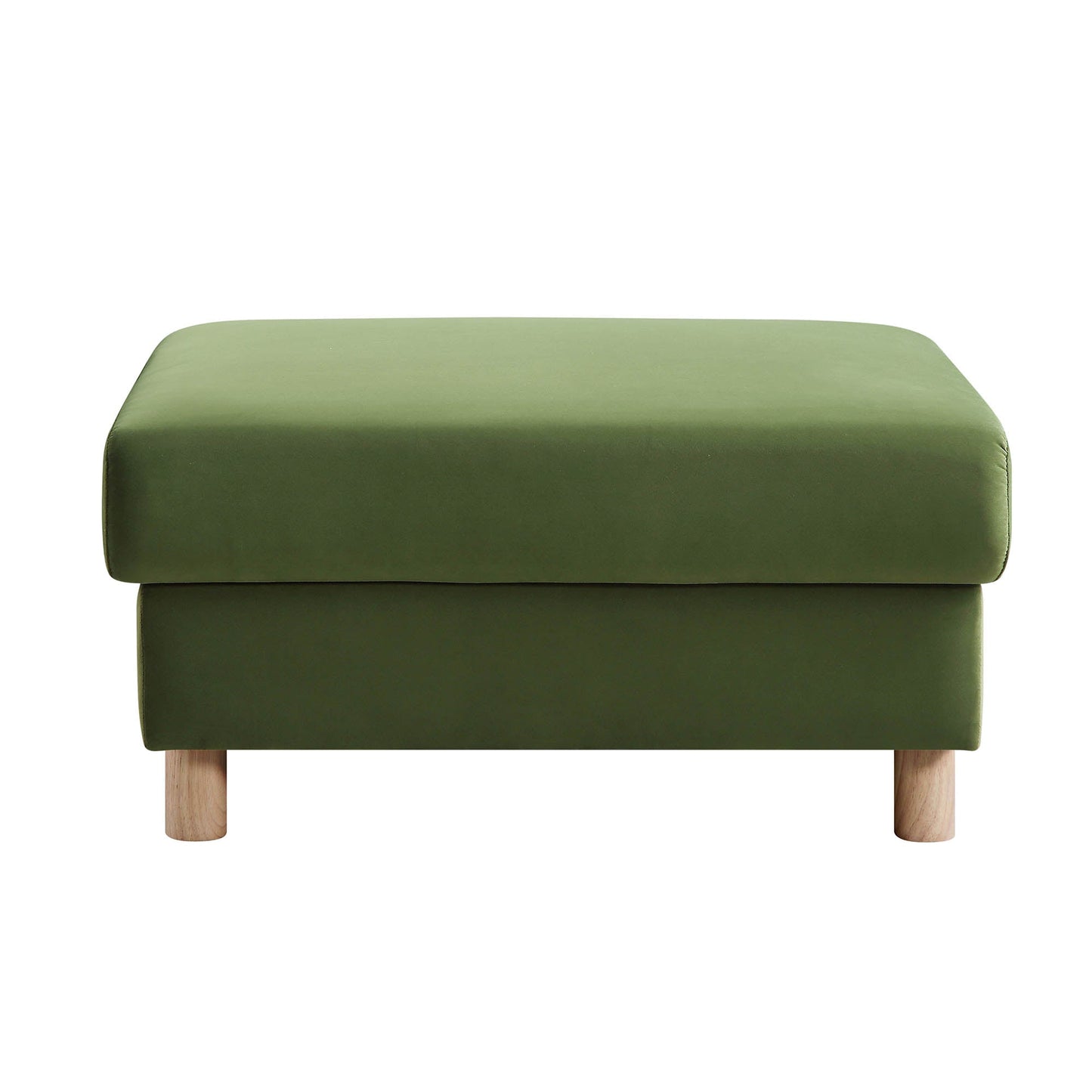 Pouf de rangement en velours vert fougère Timber