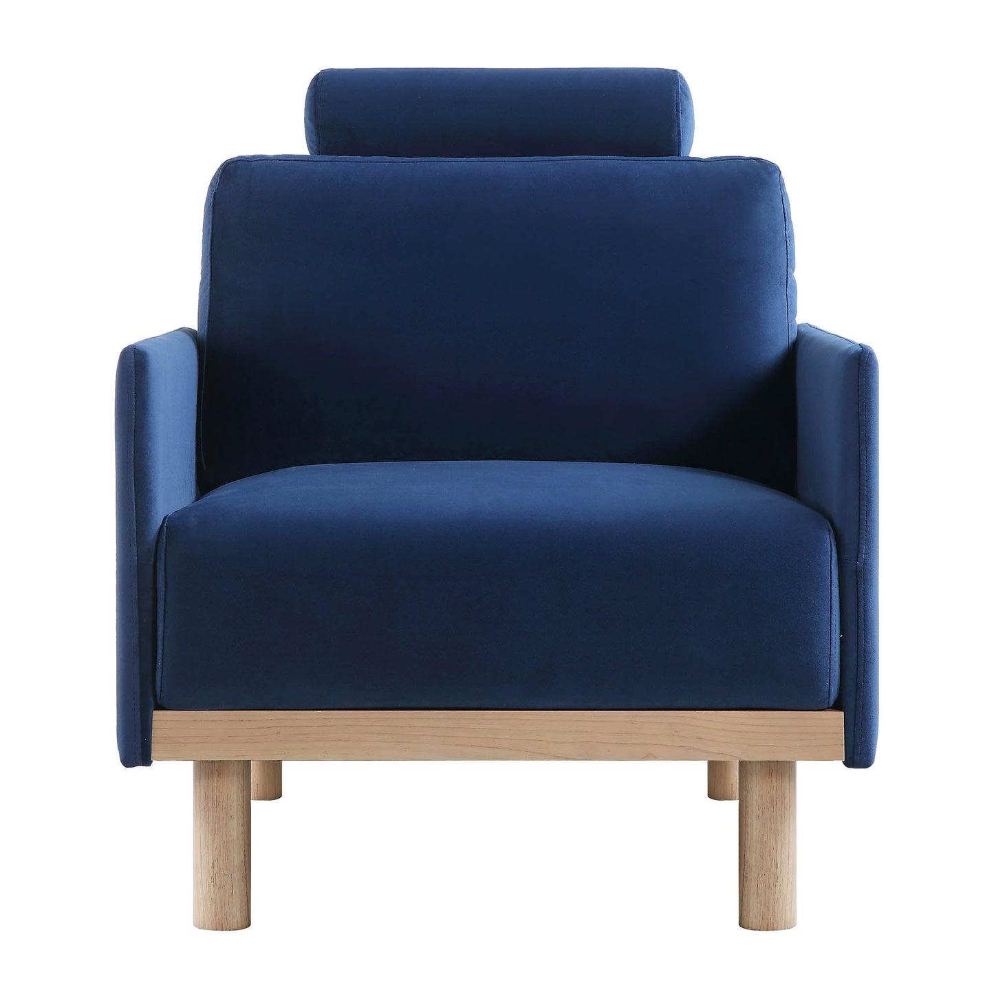 Fauteuil Timber en velours bleu marine
