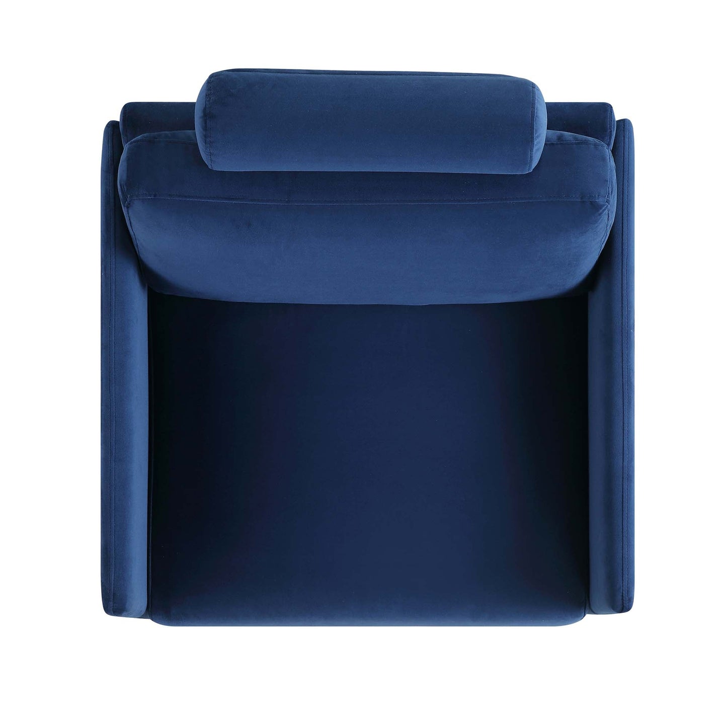 Fauteuil Timber en velours bleu marine