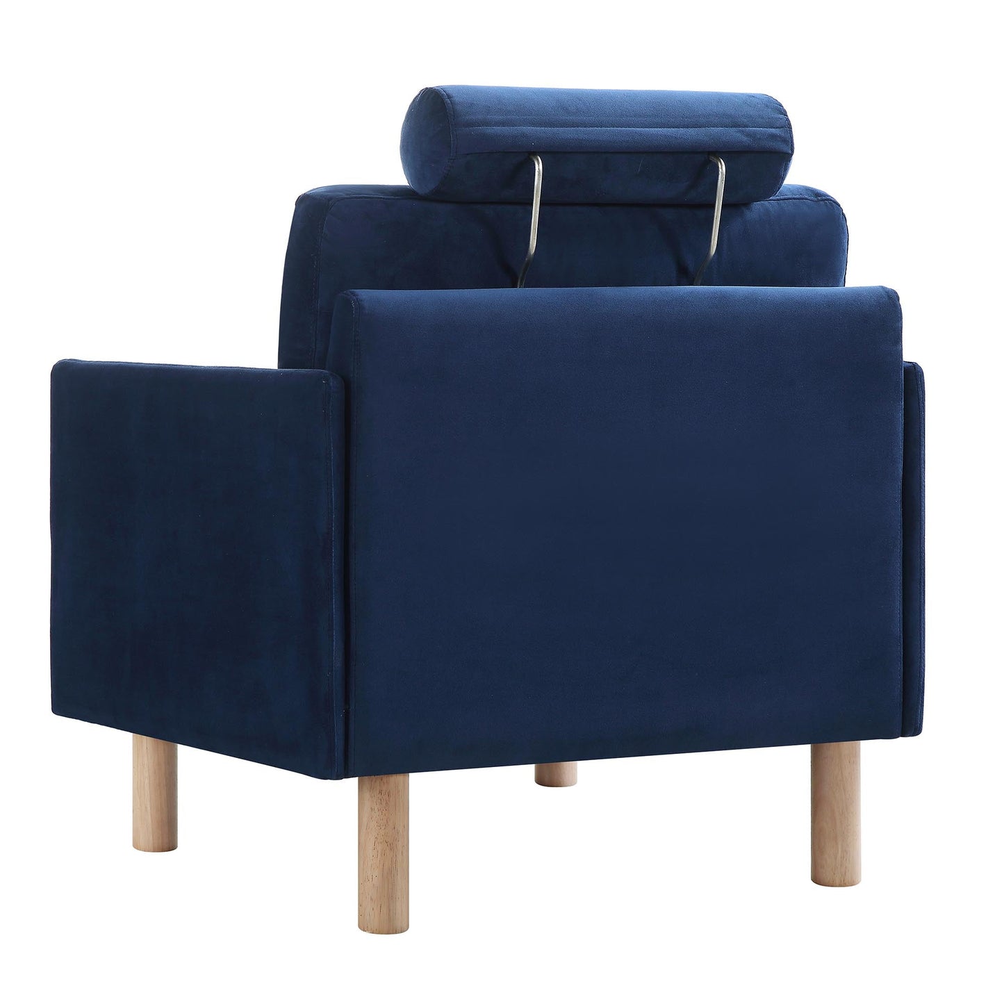Fauteuil Timber en velours bleu marine