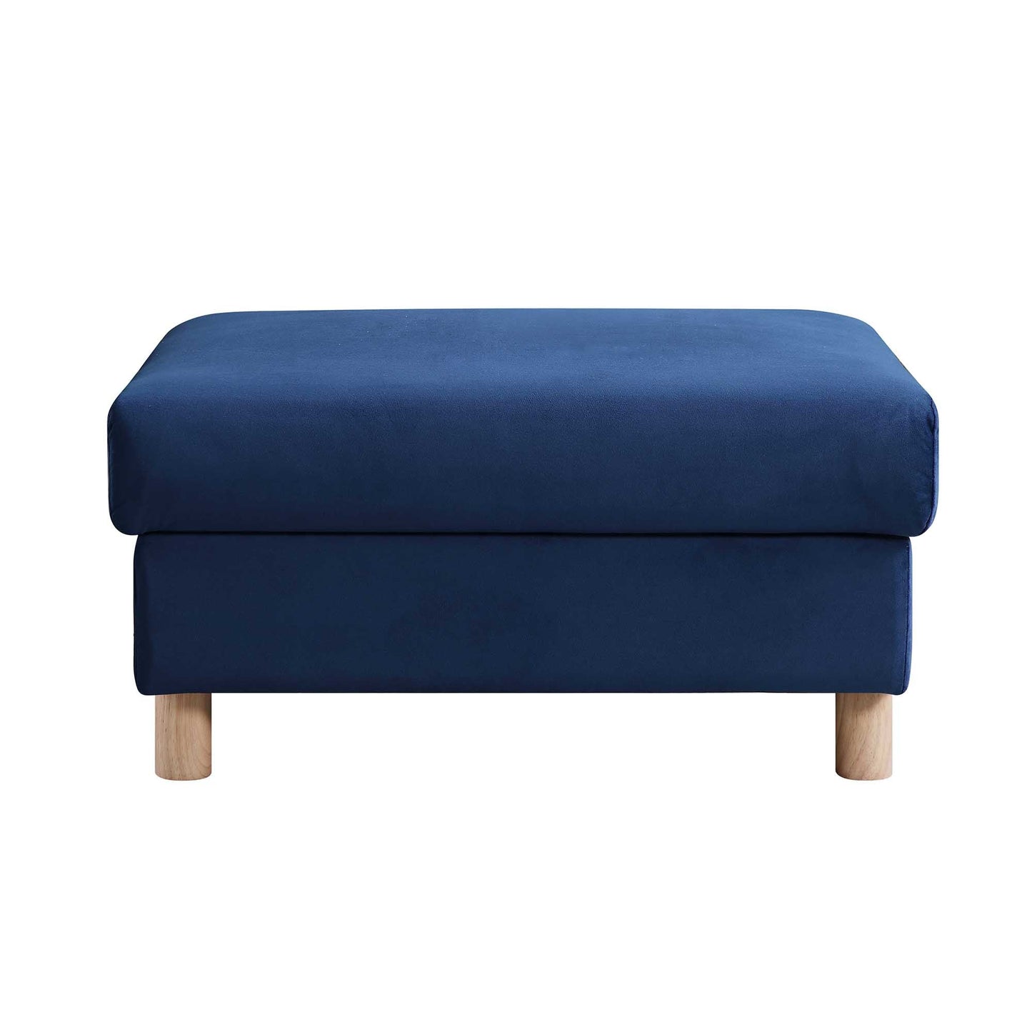 Pouf de rangement en velours bleu marine Timber