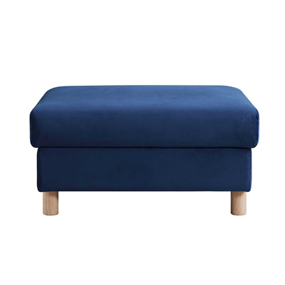 Pouf de rangement en velours bleu marine Timber