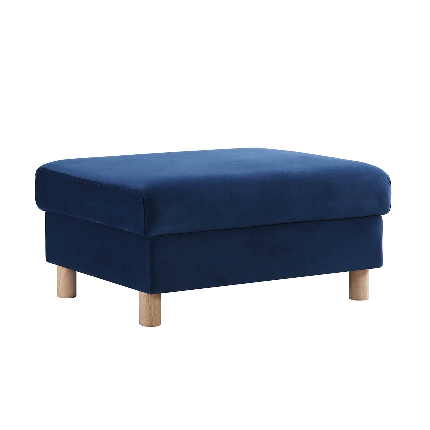 Pouf de rangement en velours bleu marine Timber