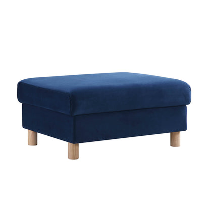 Pouf de rangement en velours bleu marine Timber