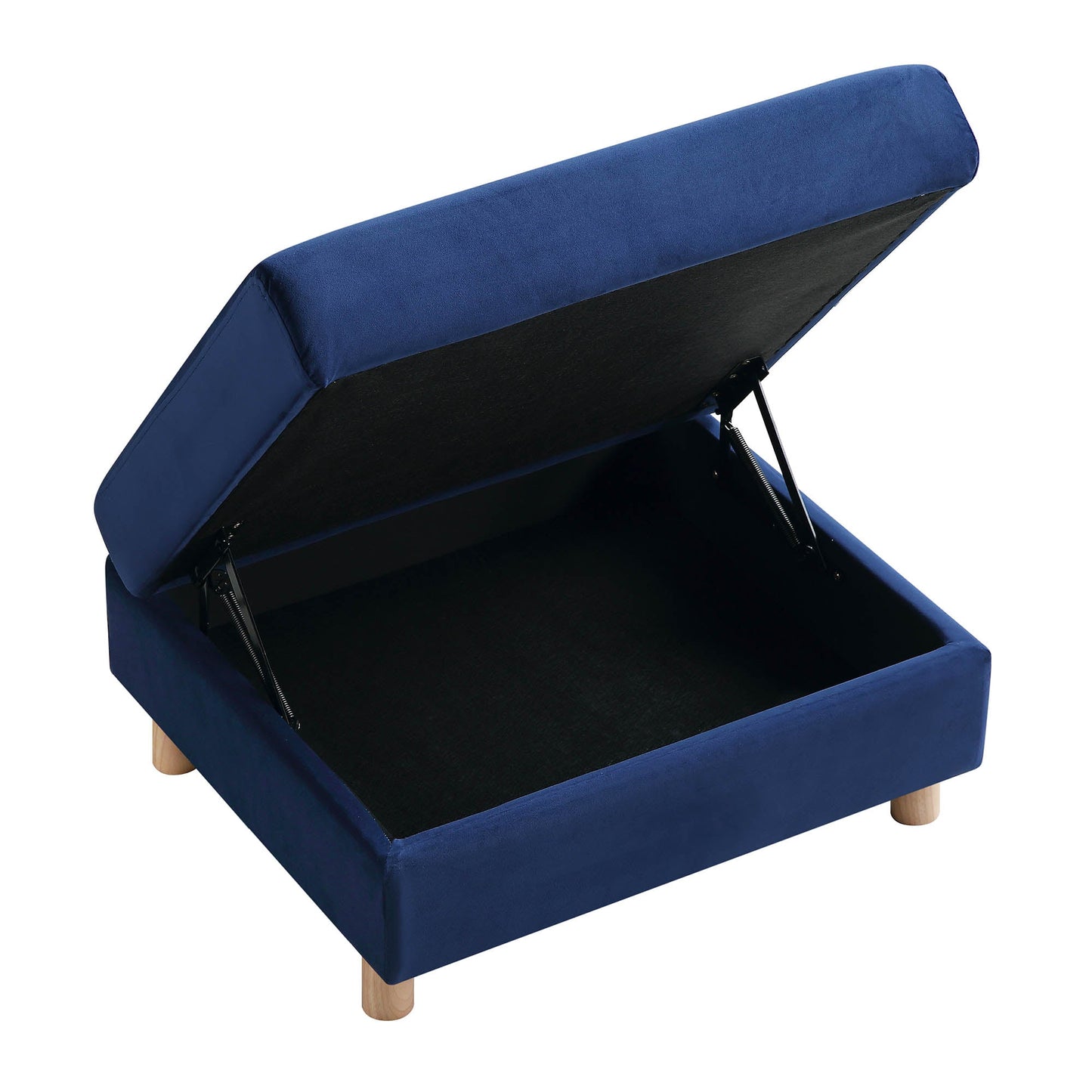 Pouf de rangement en velours bleu marine Timber