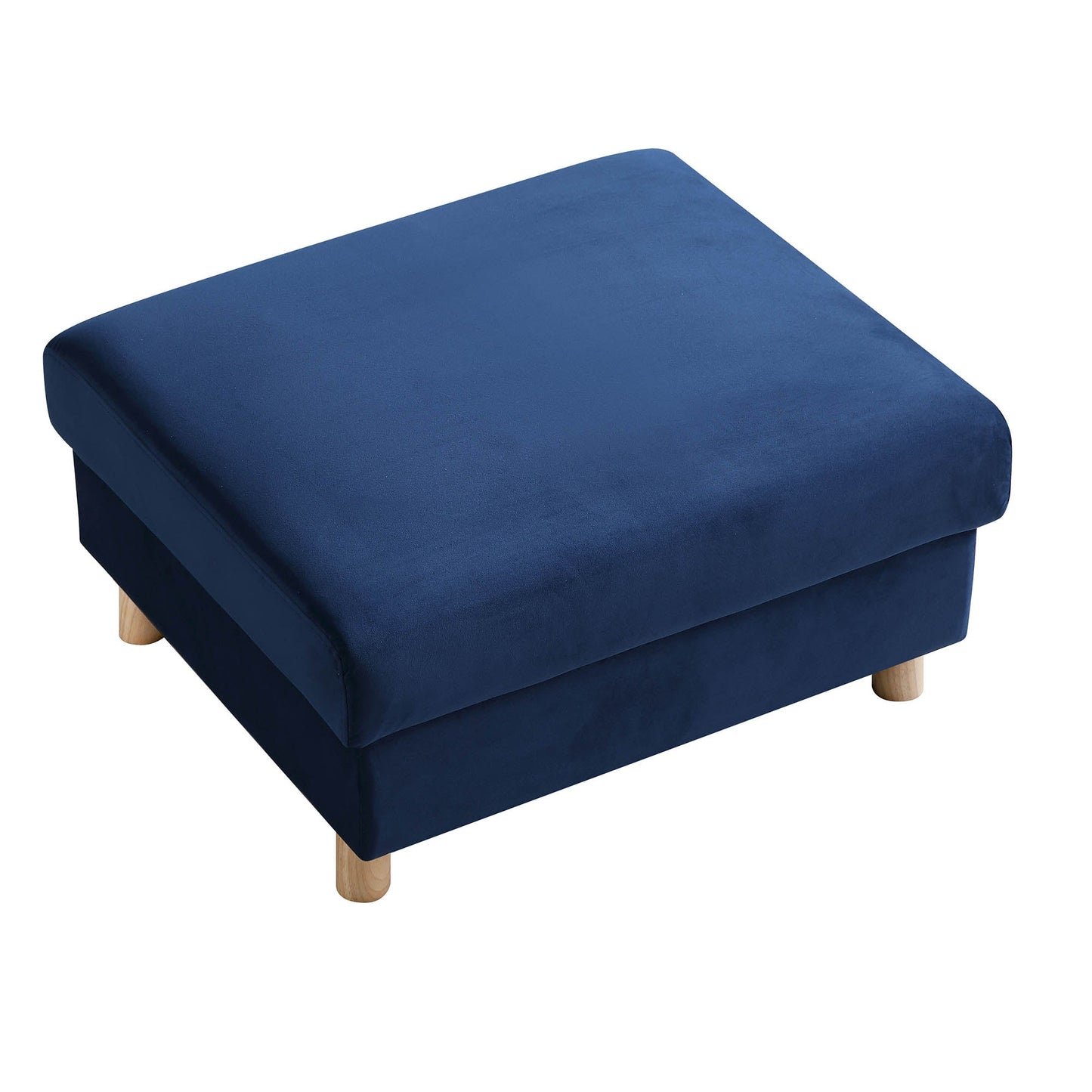 Pouf de rangement en velours bleu marine Timber