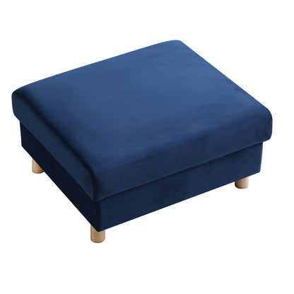 Pouf de rangement en velours bleu marine Timber