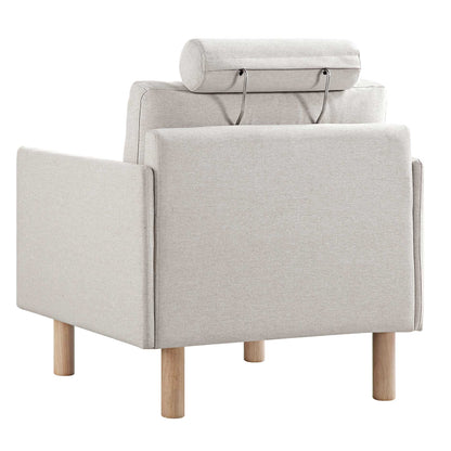Fauteuil en tissu Timber Oatmeal