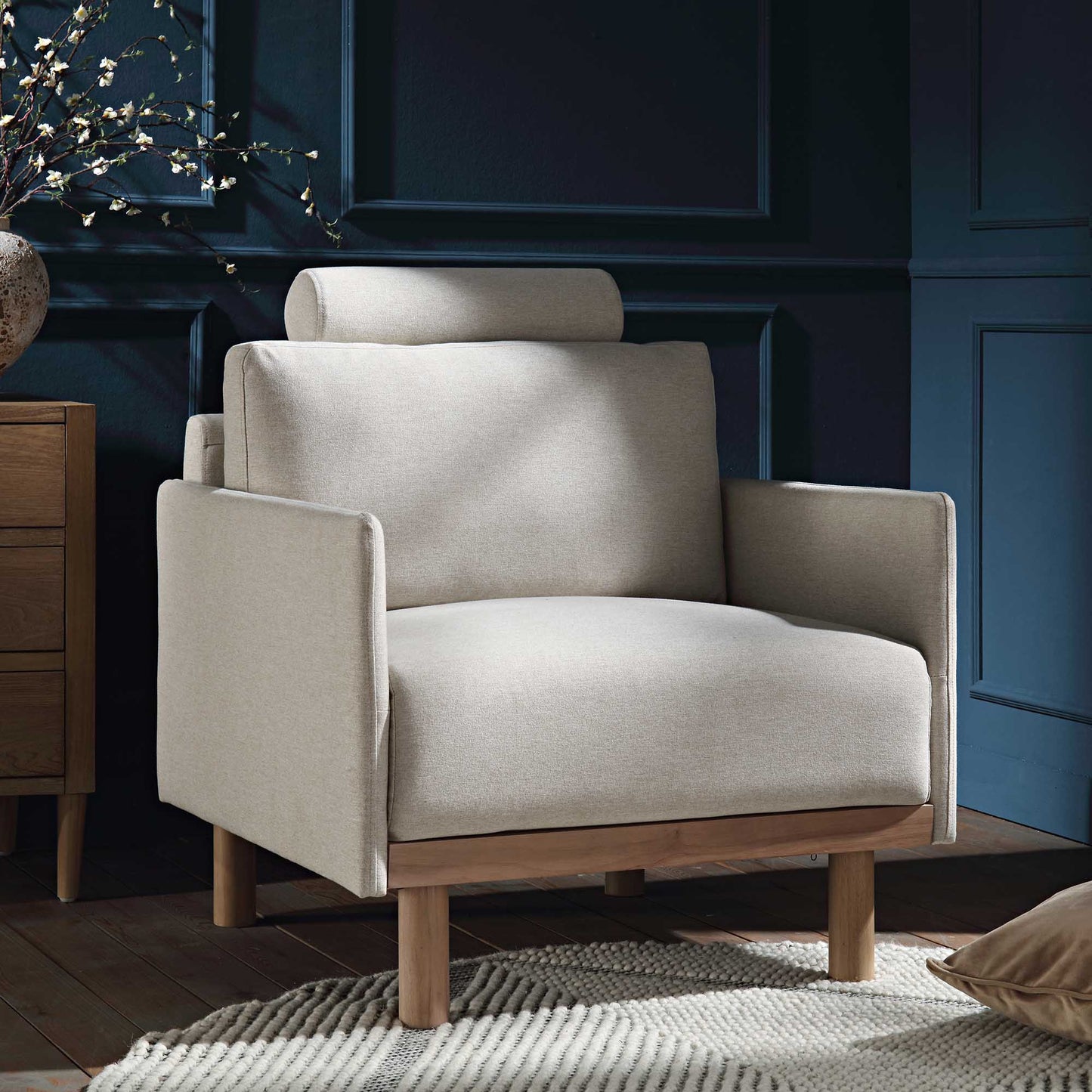 Fauteuil en tissu Timber Oatmeal