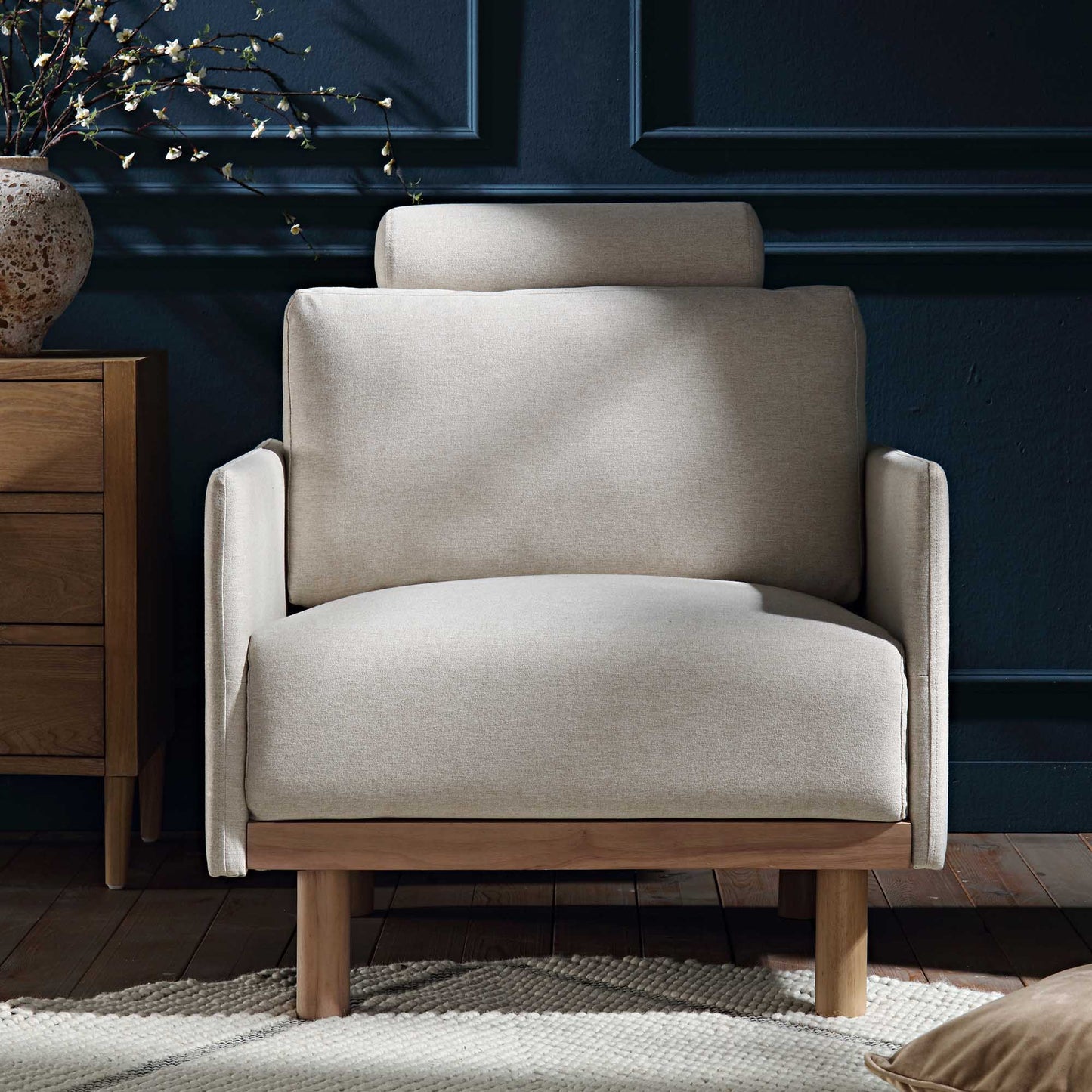 Fauteuil en tissu Timber Oatmeal