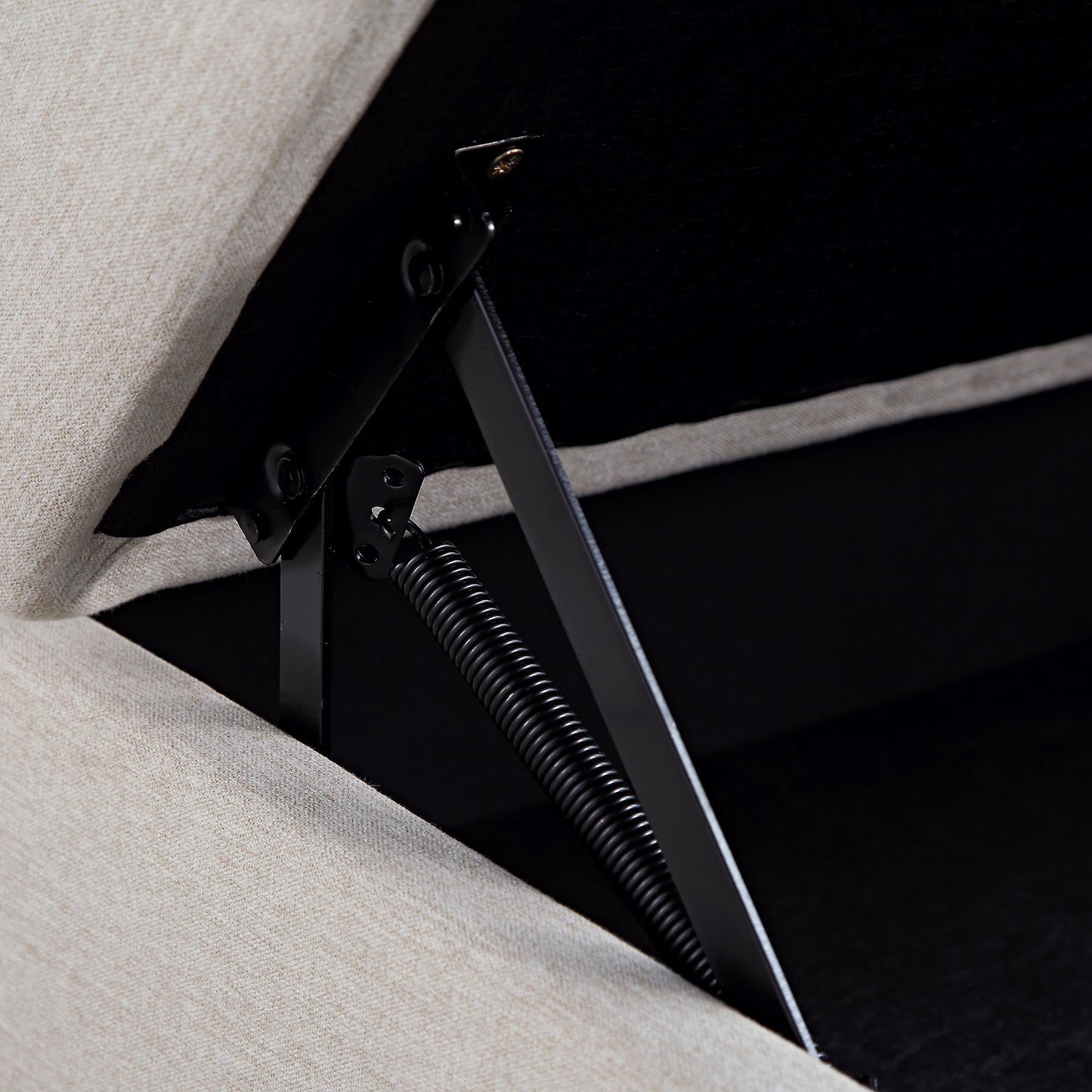 Pouf de rangement en tissu Timber Oatmeal