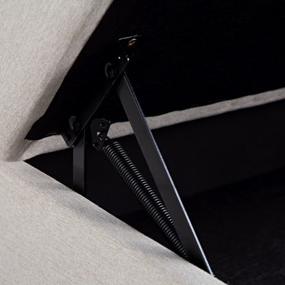 Pouf de rangement en tissu Timber Oatmeal