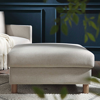 Pouf de rangement en tissu Timber Oatmeal