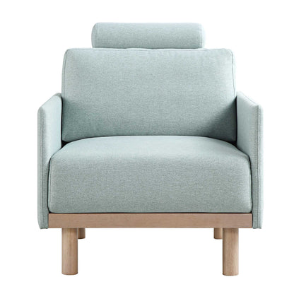 Fauteuil en tissu vert sauge Timber