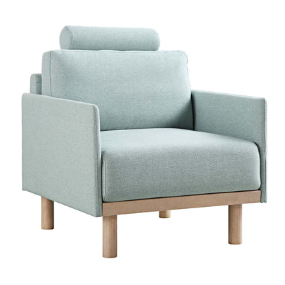 Fauteuil en tissu vert sauge Timber
