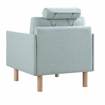 Fauteuil en tissu vert sauge Timber