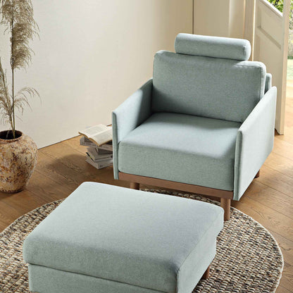 Fauteuil en tissu vert sauge Timber