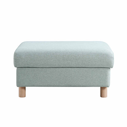 Pouf de rangement en tissu vert sauge Timber