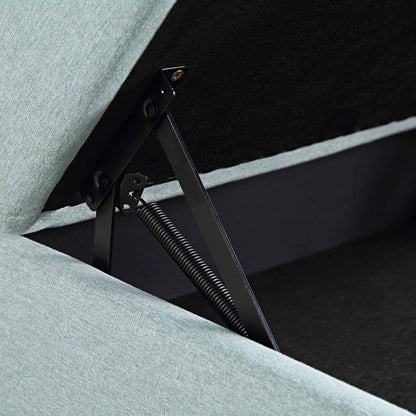 Pouf de rangement en tissu vert sauge Timber