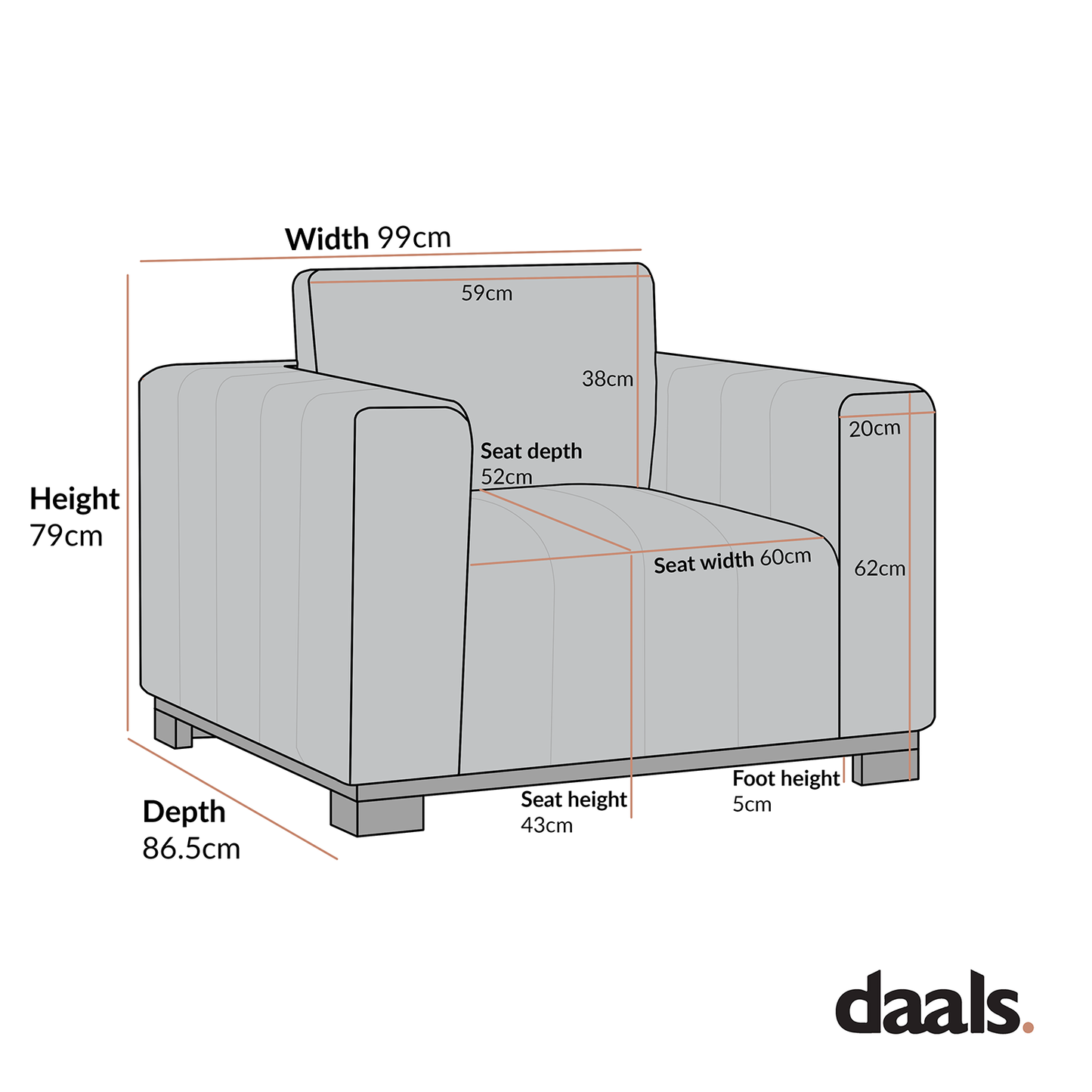 Canapé Belsize Beige Boucle avec base en bois, 1 place