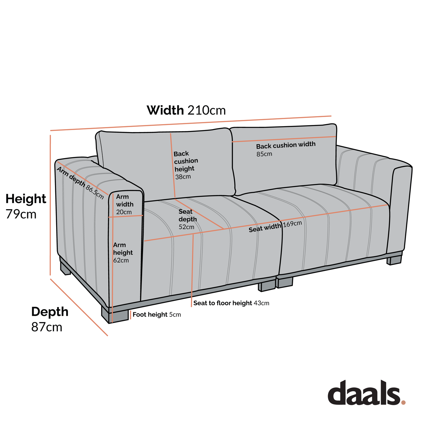 Canapé Belsize Beige Boucle avec base en bois, 3 places