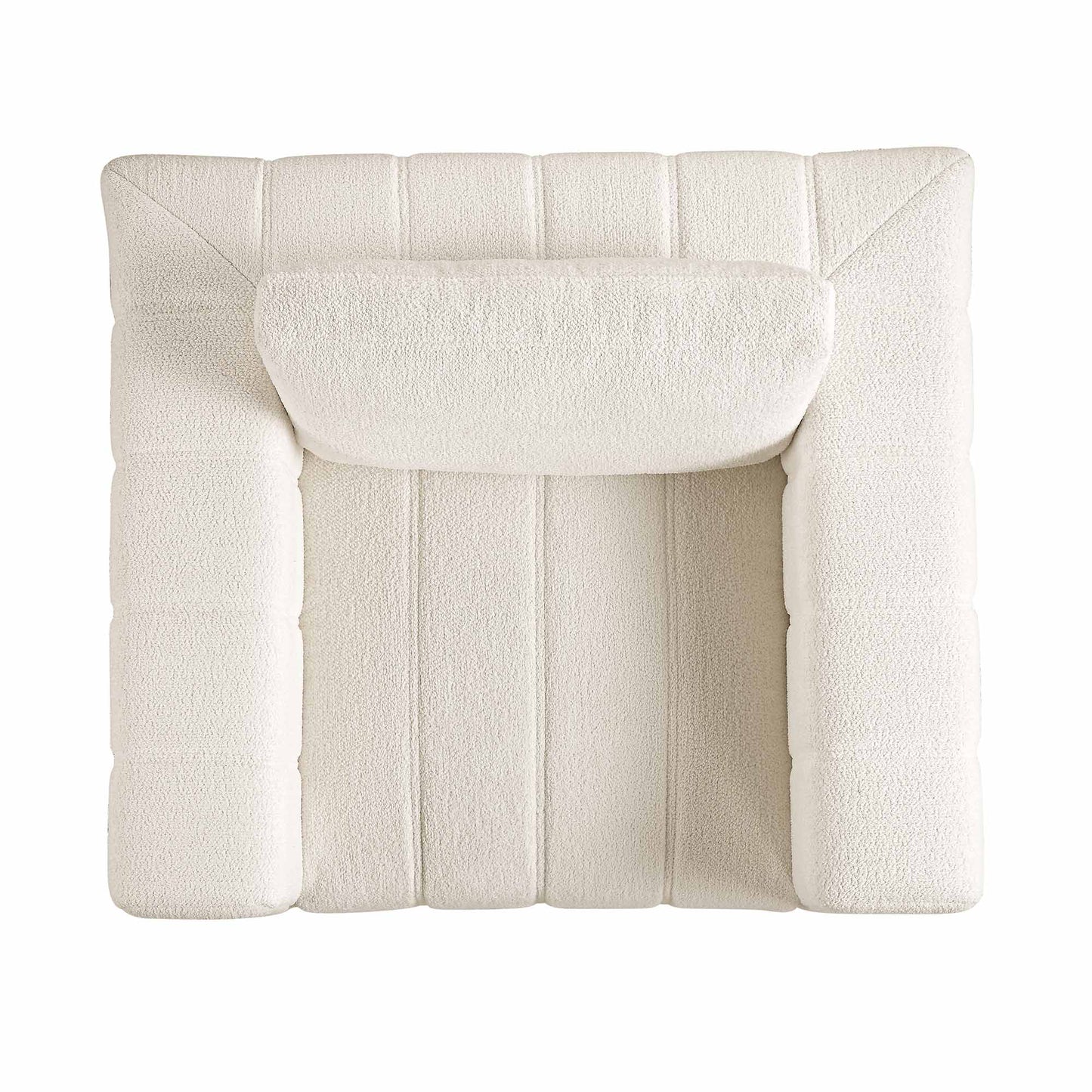 Canapé Belsize Beige Boucle avec base en bois, 1 place