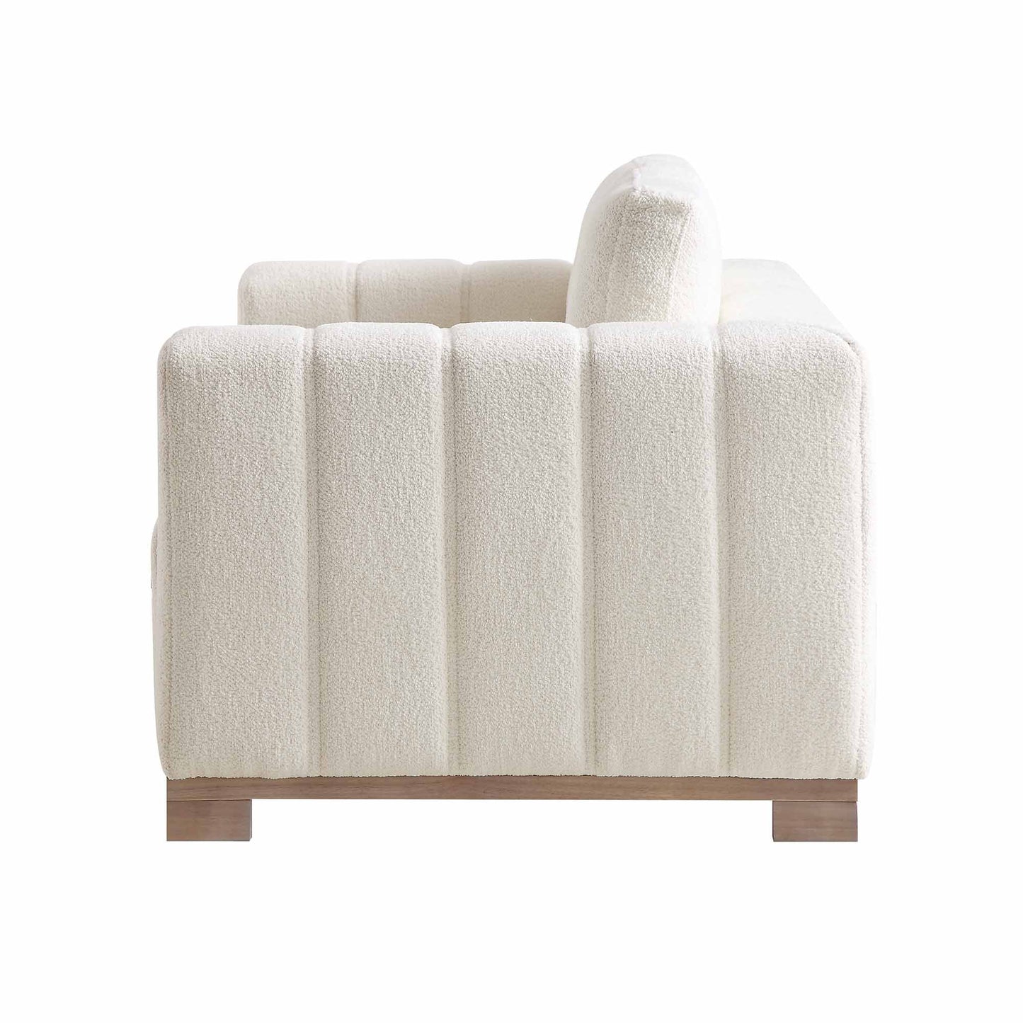 Canapé Belsize Beige Boucle avec base en bois, 2 places