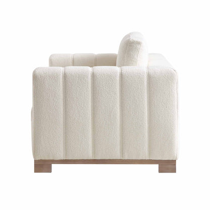 Canapé Belsize Beige Boucle avec base en bois, 2 places