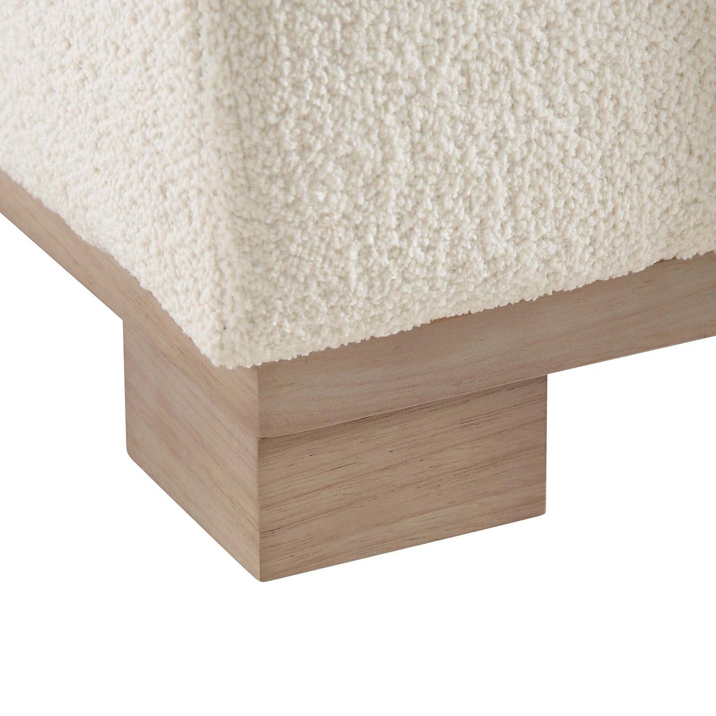 Canapé Belsize Beige Boucle avec base en bois, 3 places