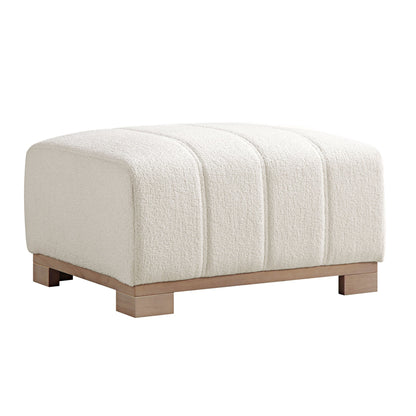 Repose-pieds Belsize Beige Boucle avec base en bois