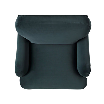 Daphnis, canapé en velours bleu égéen, 1 place