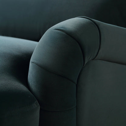 Daphnis, canapé en velours bleu égéen, 1 place