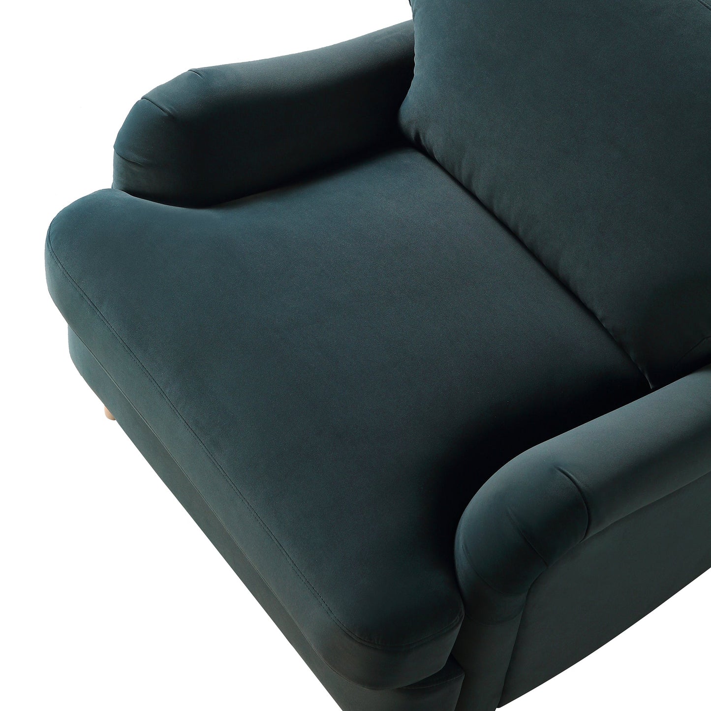 Daphnis, canapé en velours bleu égéen, 1 place