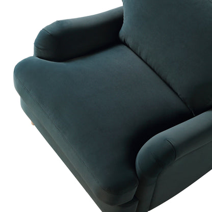 Daphnis, canapé en velours bleu égéen, 1 place