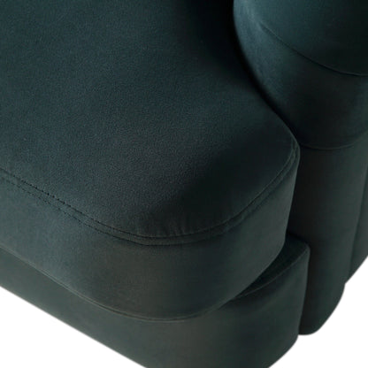 Daphnis, canapé en velours bleu égéen, 1 place