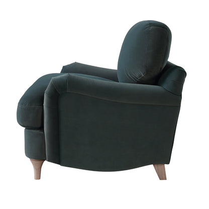 Canapé en velours bleu égéen Daphnis, causeuse