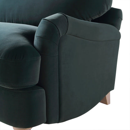 Canapé en velours bleu égéen Daphnis, causeuse