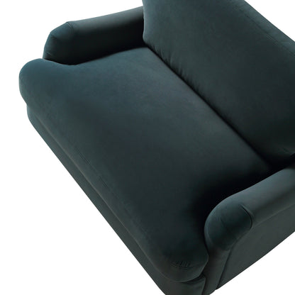 Canapé en velours bleu égéen Daphnis, causeuse