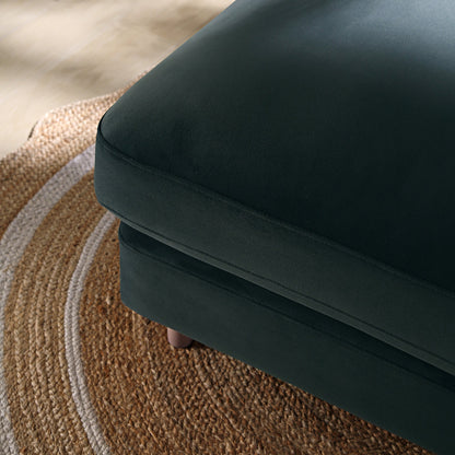 Canapé, repose-pieds en velours bleu égéen Daphnis