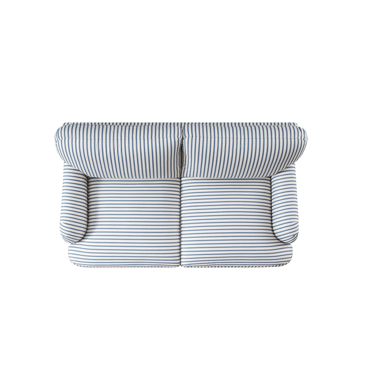 Canapé 2 places en lin mélangé à rayures bleues Daphnis