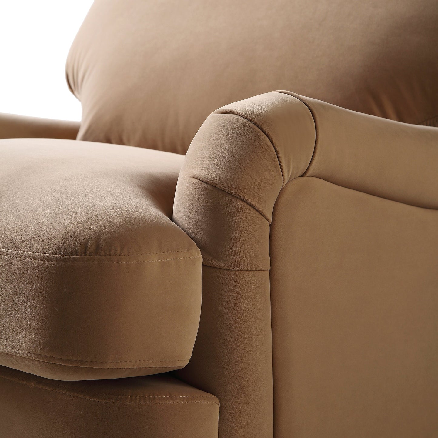 Canapé Daphnis en velours camel, 1 place