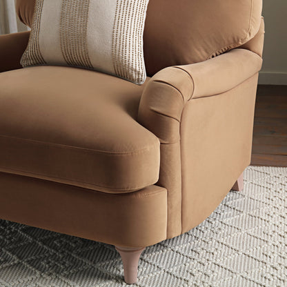 Canapé Daphnis en velours camel, 1 place