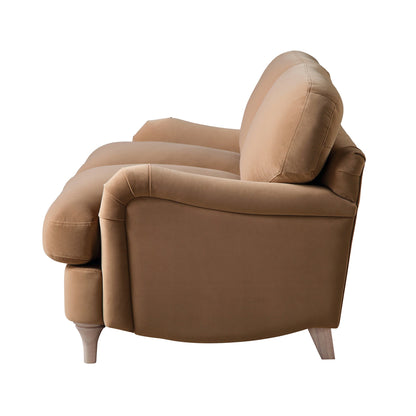 Canapé Daphnis en velours camel, 2 places