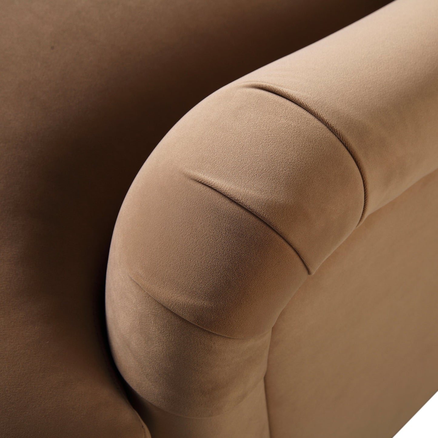 Canapé Daphnis en velours camel, 2 places