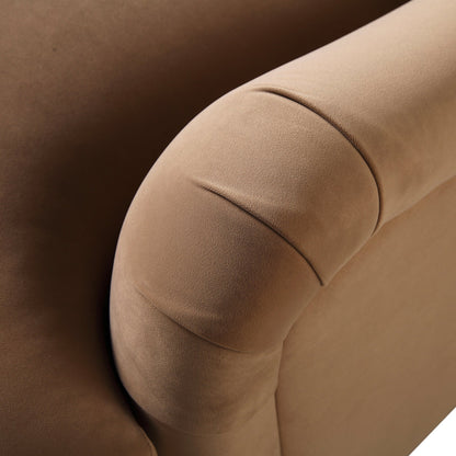 Canapé Daphnis en velours camel, 2 places